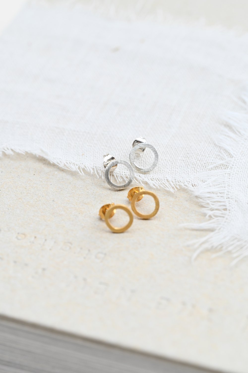 Circle Studs,handmade earrings, handmadejewellery, jewellery, sterling silver, sterling silver jewellery, gold plated jewellery, gold plated, gold vermeil, gold vermeil jewellery, circle, circles, circle studs, circle charms, Charm Collection